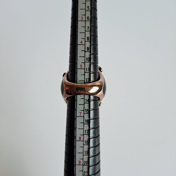 New Angelique de Paris Large Black Gold Plated Cage Ring Size 6 - Picture 15 of 15